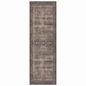 Dywan vintage INKA Oriental z Efektem Postarzenia Brązowy 80 cm x 250 cm