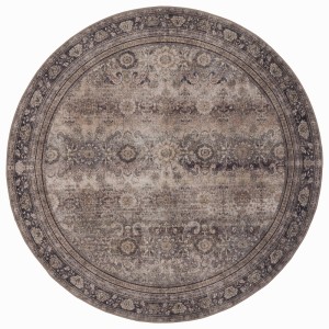 Dywan vintage INKA Oriental z Efektem Postarzenia Brązowy koło 160 cm x 160 cm