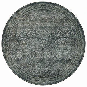 Dywan vintage INKA Oriental z Efektem Postarzenia Zielony koło 120 cm x 120 cm