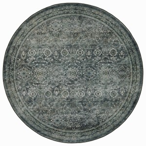 Dywan vintage INKA Oriental z Efektem Postarzenia Zielony koło 200 cm x 200 cm