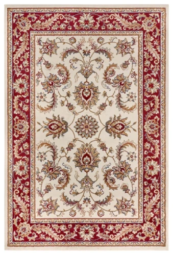 Dywan Luxor Perski Florystyczny kremowo - czerwony 80 cm x 120 cm - Nowoczesne fasony do salonu i pokoju