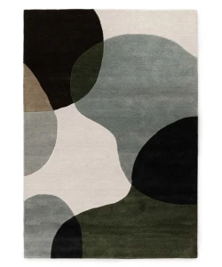 Dywan wełniany Dune ręcznie tkany Łagodne Formy Zielony 240x340 cm
