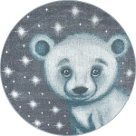 Dywan dziecięcy Bambi Miś niebieski  koło 160 cm x 160 cm