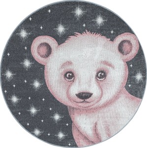 Dywan dziecięcy Bambi Miś różowy koło 160 cm x 160 cm
