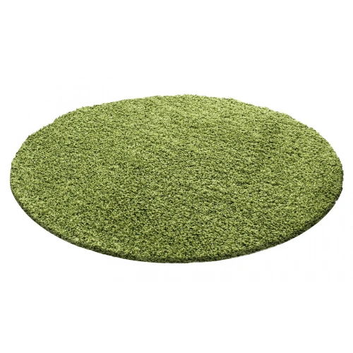 Dywan shaggy zielony 120 cm x 120 cm koło - Nowoczesne fasony do salonu i pokoju