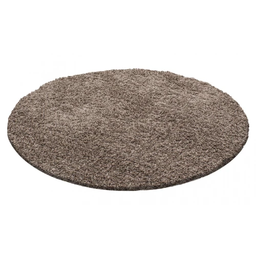 Dywan Shaggy Cappucino 200 cm x 200 cm koło - Nowoczesne fasony do salonu i pokoju