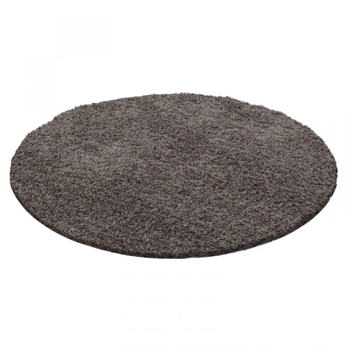 Dywan shaggy Jasny Brąz 80 cm x 80 cm koło - Nowoczesne fasony do salonu i pokoju