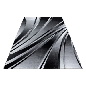 Dywan nowoczesny Parma czarny linie 80 cm x 150 cm