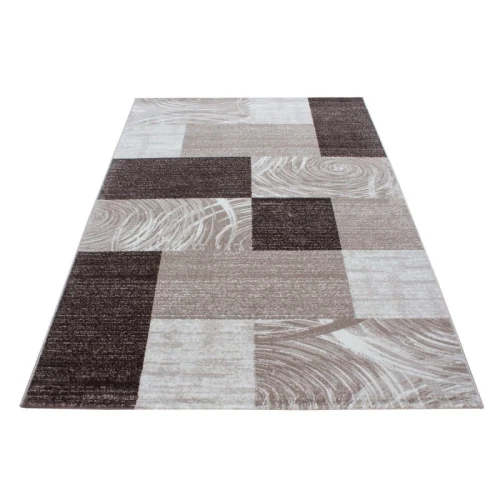 Dywan nowoczesny Parma kwadraty brązowy 160 cm x 230 cm - Nowoczesne fasony do salonu i pokoju