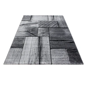 Dywan nowoczesny Parma Deski szaro-czarny 80 cm x 150 cm