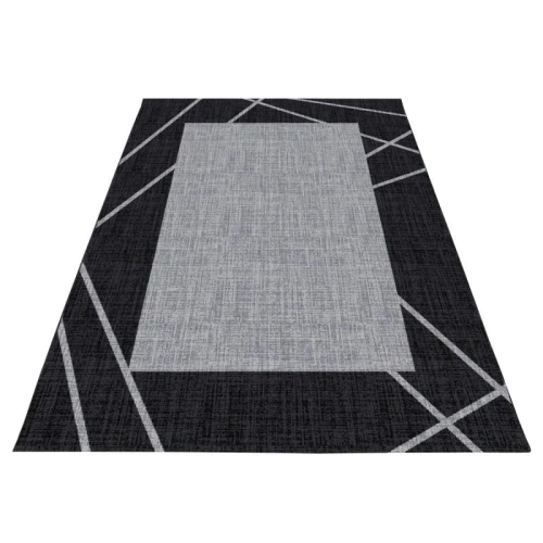 Dywan nowoczesny Parma czarno-szary 120 cm x 170 cm - Nowoczesne fasony do salonu i pokoju