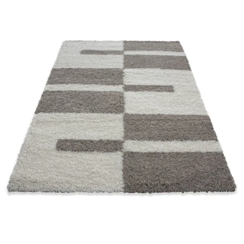 Dywan Shaggy Gala beżowo-kremowy 120 cm x 170 cm - Nowoczesne fasony do salonu i pokoju