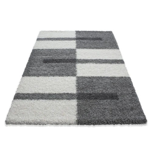 Dywan Shaggy Gala szaro-kremowy 60 cm x 110 cm - Nowoczesne fasony do salonu i pokoju